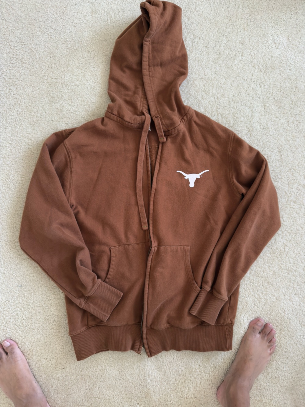 TEXAS LONGHORNS MENS VINTAGE BROWN HOODIE 2025 - MENS MEDIUM